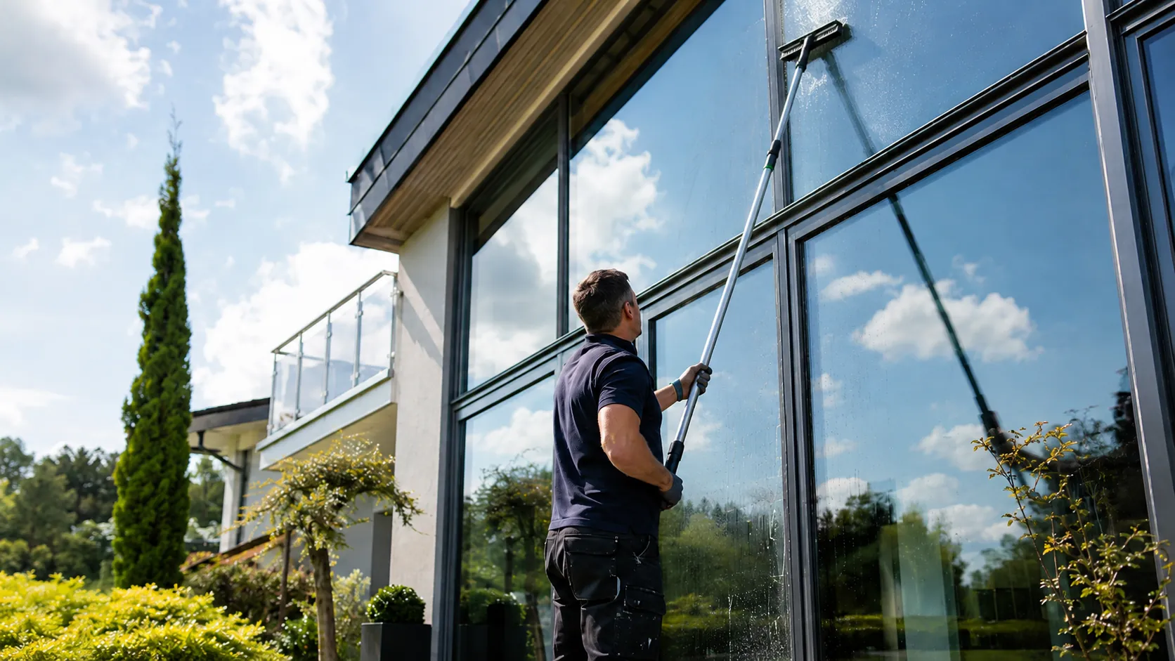 Streifenfreie Fenster- und Glasreinigung